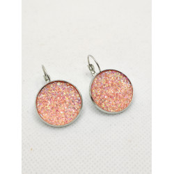 Boucles d'oreilles Dormeuse Strass Saumon 8