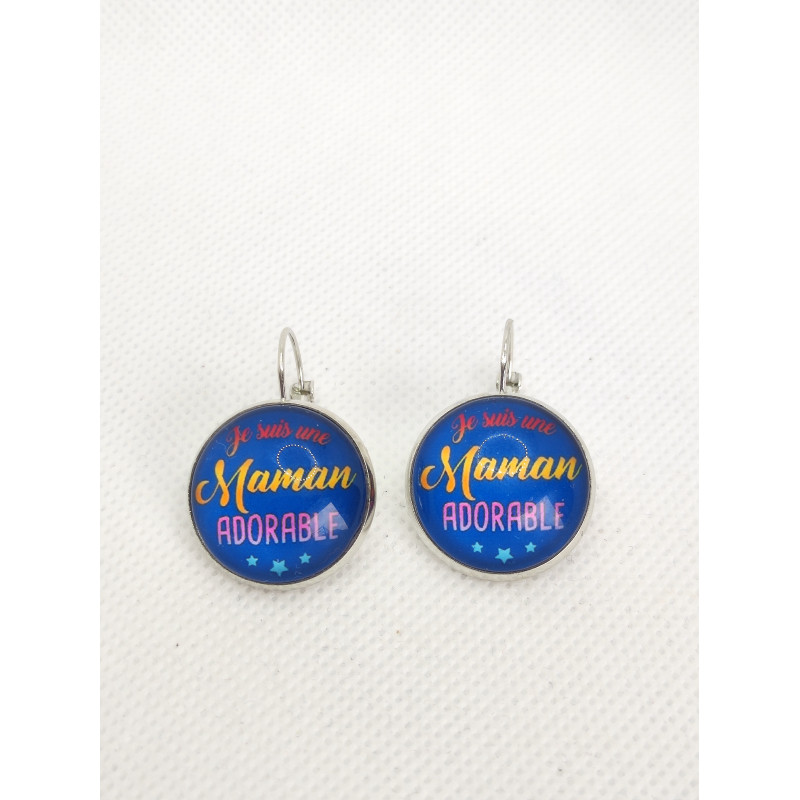 Boucles d'oreilles Dormeuse Bonne fête Maman 3