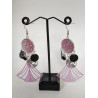 Boucles d'oreilles Strass Rose 2