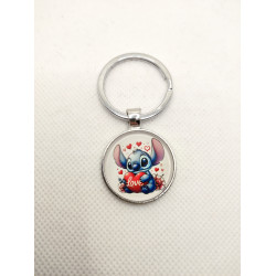 Porte Clefs Stitch coeurs