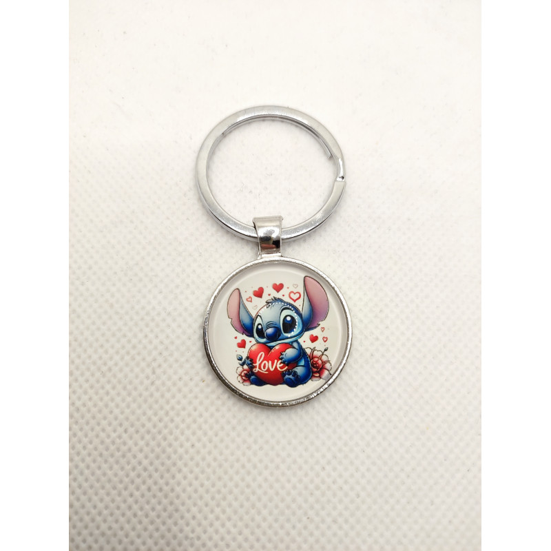 Porte Clefs Stitch coeurs