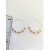 Boucles d'oreilles Créoles perles rose&argent