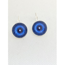Boucles d'oreilles Dormeuse Bleu Mandala 40