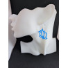 Boucles d'oreilles Fleurs de Lotus Bleu 3D