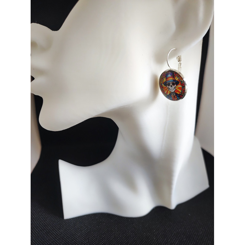 Boucles d'oreilles Dormeuse Tete de mort 5