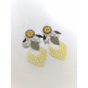 Boucles d'oreilles Mandala jaune 9