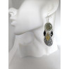 Boucles d'oreilles Mandala vert et noir 8