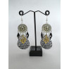 Boucles d'oreilles Mandala vert et noir 8