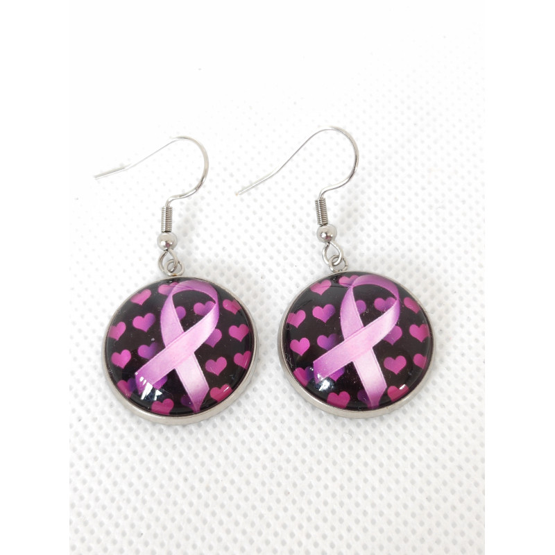 Boucles d'oreilles Petite Octobre Rose 2