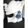 Boucles d'oreilles Strass bleu étoiles