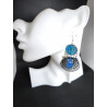 Boucles d'oreilles Strass bleu étoiles