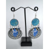 Boucles d'oreilles Strass bleu étoiles