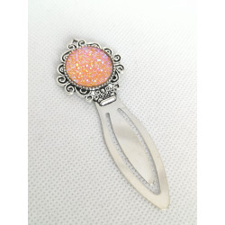 Marque Page Strass Rose- saumon