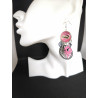 Boucles d'oreilles Louloute noir et rose