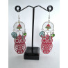 Boucles d'oreilles Noel Rouge Hibou