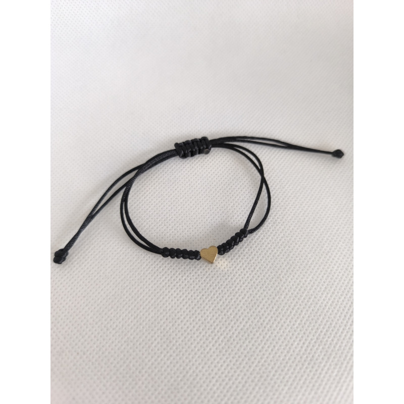 Bracelet Coeur Noir réglable