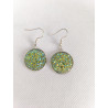 Boucles d'oreilles Petite strass vert