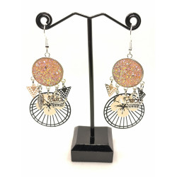 Boucles d'oreilles Strass Saumon