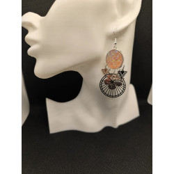 Boucles d'oreilles Strass Saumon