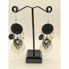 Boucles d'oreilles Strass noir et or