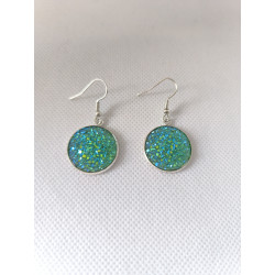 Boucles d'oreilles Petite strass vert 7