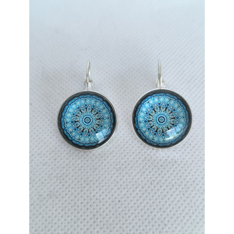 Boucles d'oreilles Dormeuse Bleu turquoise 2