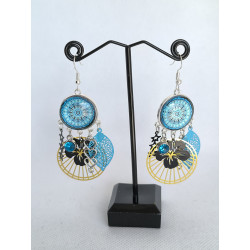 Boucles d'oreilles Oeil Mandala turquoise 35