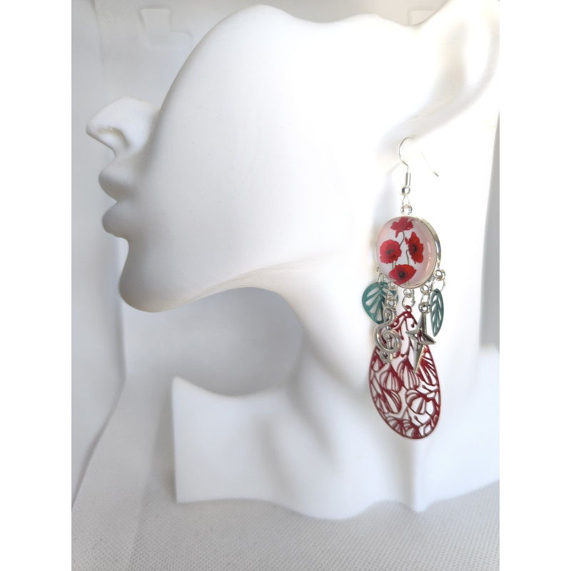 Boucles d'oreilles Coquelicots 30
