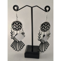Boucles d'oreilles Noir et blanc  37