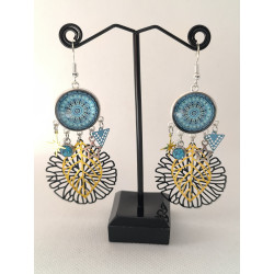 Boucles d'oreilles Mandala turquoise 36