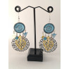 Boucles d'oreilles Mandala turquoise 36