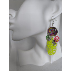 Boucles d'oreilles Feuilles Multicolores